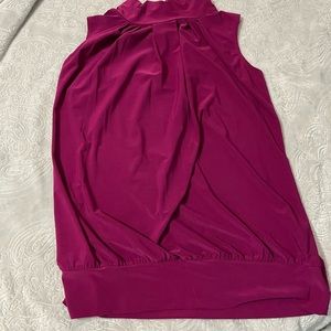 Purple mock neck, sleeveless top Size L